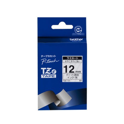 【クリックでお店のこの商品のページへ】TZeテープ TZe-131 12mmテープ 透明/黒