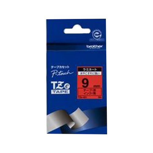 【クリックでお店のこの商品のページへ】TZeテープ TZe-421 9mmテープ 赤/黒