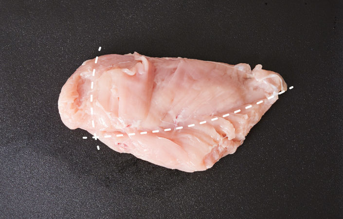 チキン南蛮の鶏肉の切り方